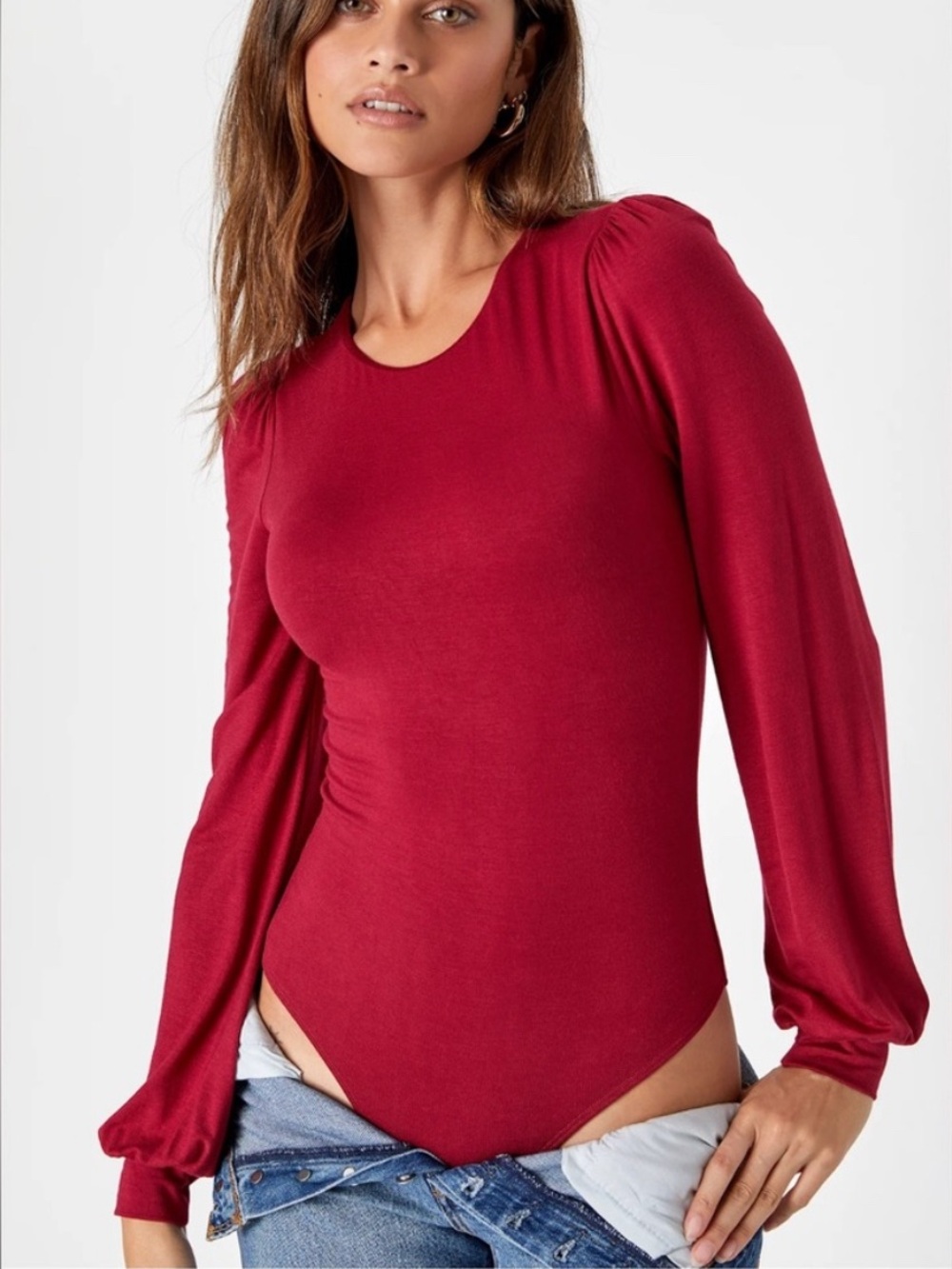 NWT Lulus Kaylene Bodysuit in Wine Sz Sm